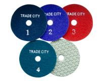 Алмазные гибкие шлифовальные круги Треугольник Pads 5-STEP D100 комплект